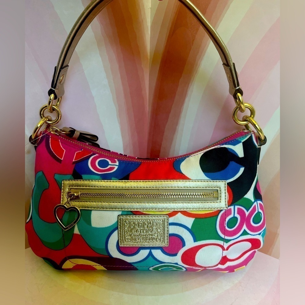 COACH Poppy Shoulder Bag Colorblock Handbag